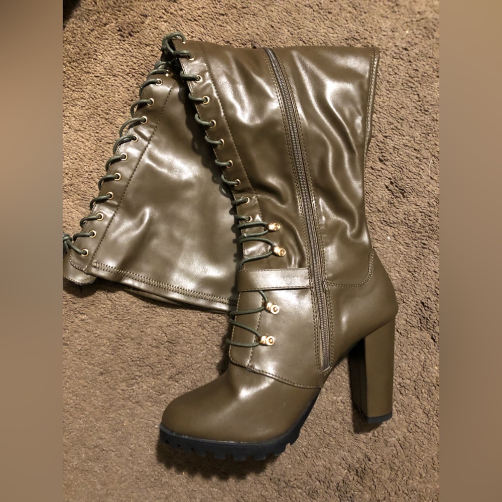 Deneisha Block Heel Combat Boot - image 1